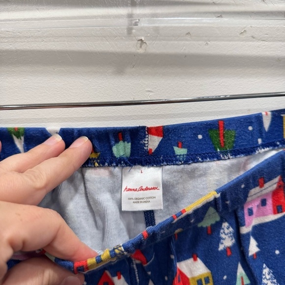 Hanna Andersson Christmas Village Blue Pajama Set Large Holiday Unisex - Picture 3 of 6
